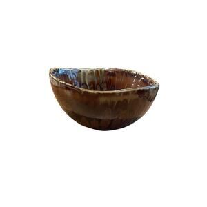 Studio Pottery Brown Drip Glaze Bowl Decorative Only